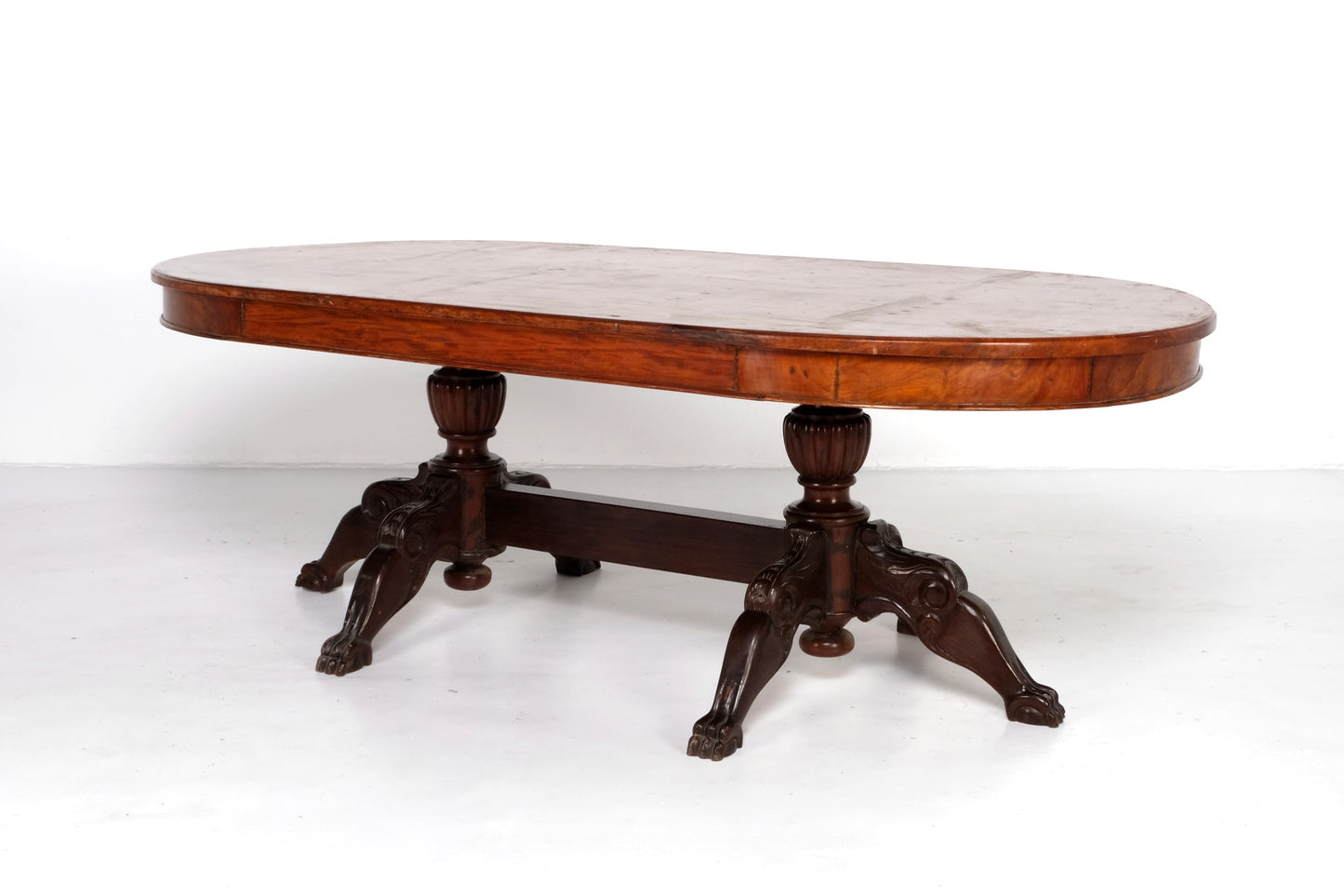 ARTDECO VICTORIAN TWIN PEDESTAL OVAL DINING TABLE