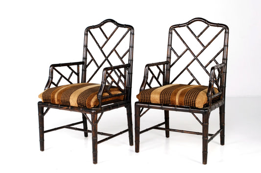 CHINESE CHIPPENDALE STYLE ARMCHAIRS