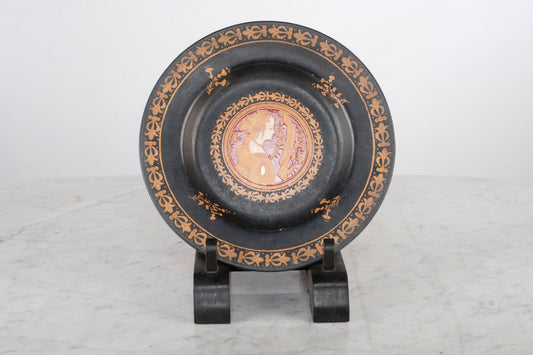 SOLA SPERA ELMO CORTE DARK PORCELAIN PLATE