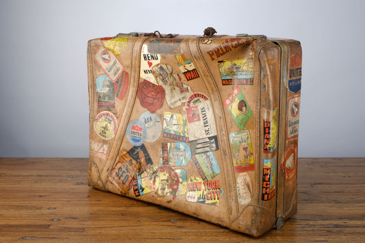 LIGHT BROWN TRAVEL SUITCASE