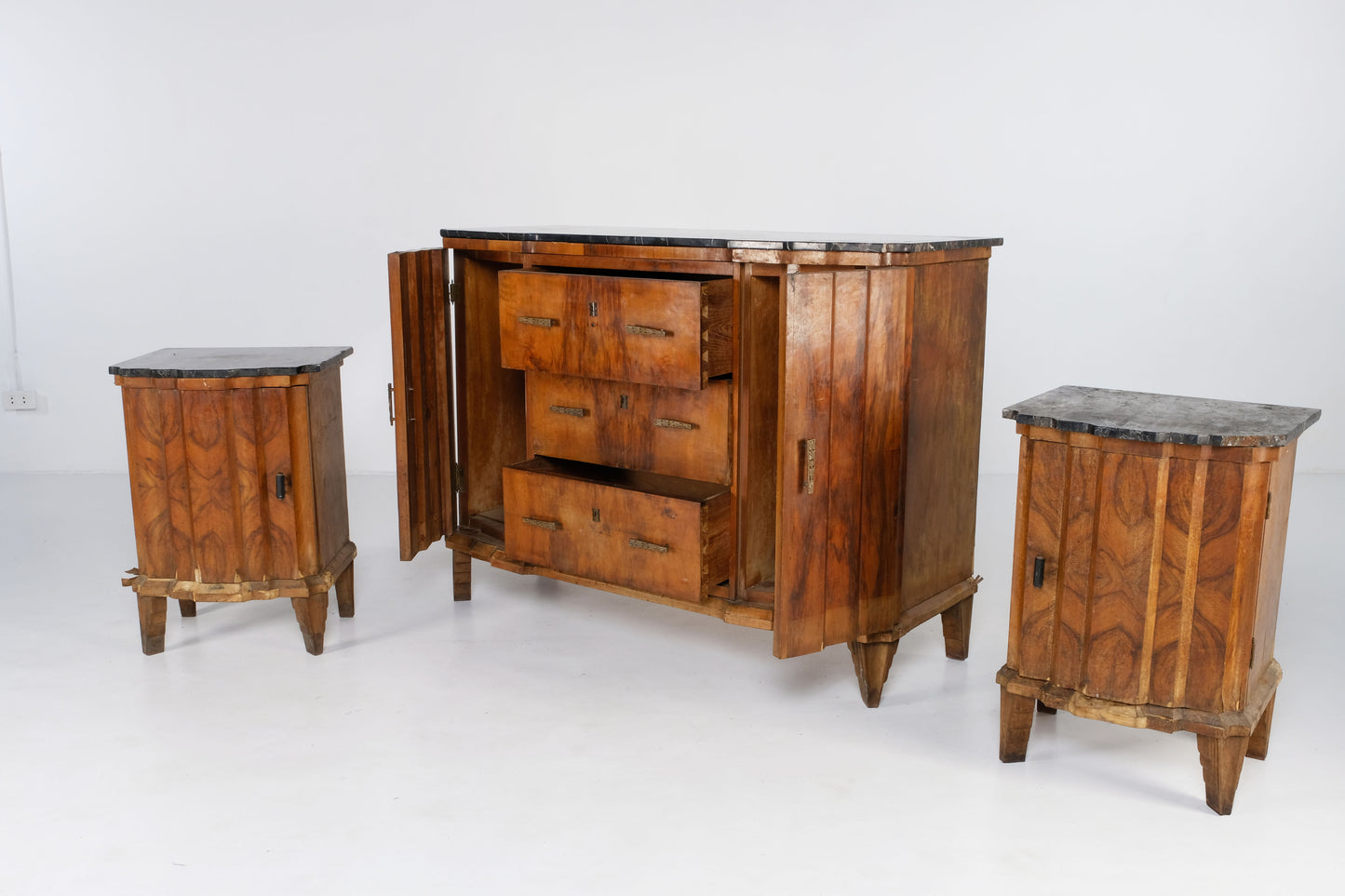 MARBLE TOP SIDE TABLE AND NIGHT STAND SET