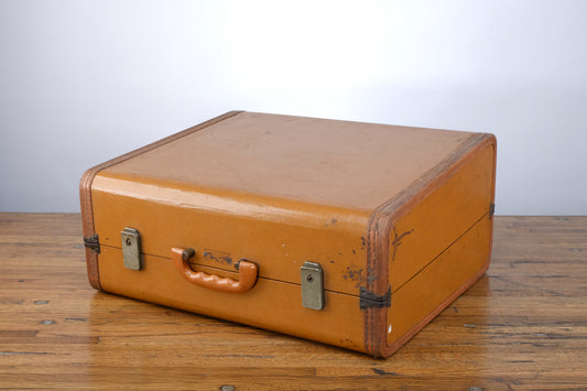 SAMSONITE  BROWN HARD SHELL LEATHER SUITCASE